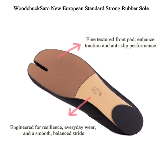 Brand New WoodchuckSato Black Leather Tabi Ballet Flats with Ruched Size 36 - Picture 2 of 6